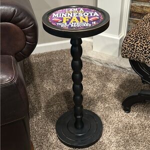 Minnesota Viking Solid Wood Pedestal Accent Table Drink Table #1 | Plant Stand